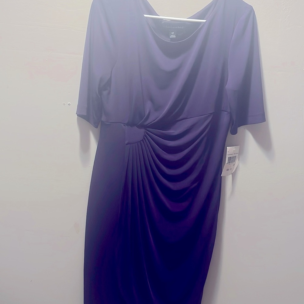 Connected Apparel purple,  elbows, sleeves, Dress.